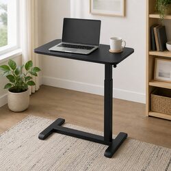 Height Adjustable Mobile Workstation with Castor Wheels 70CM Black