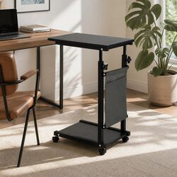 Height Adjustable Mobile Laptop Desk with Sturdy Frame
