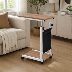 Height Adjustable Mobile Laptop Desk with Wheels