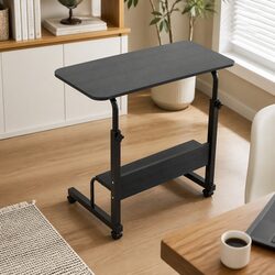 Mobile Laptop Desk with Adjustable Height and Stability
