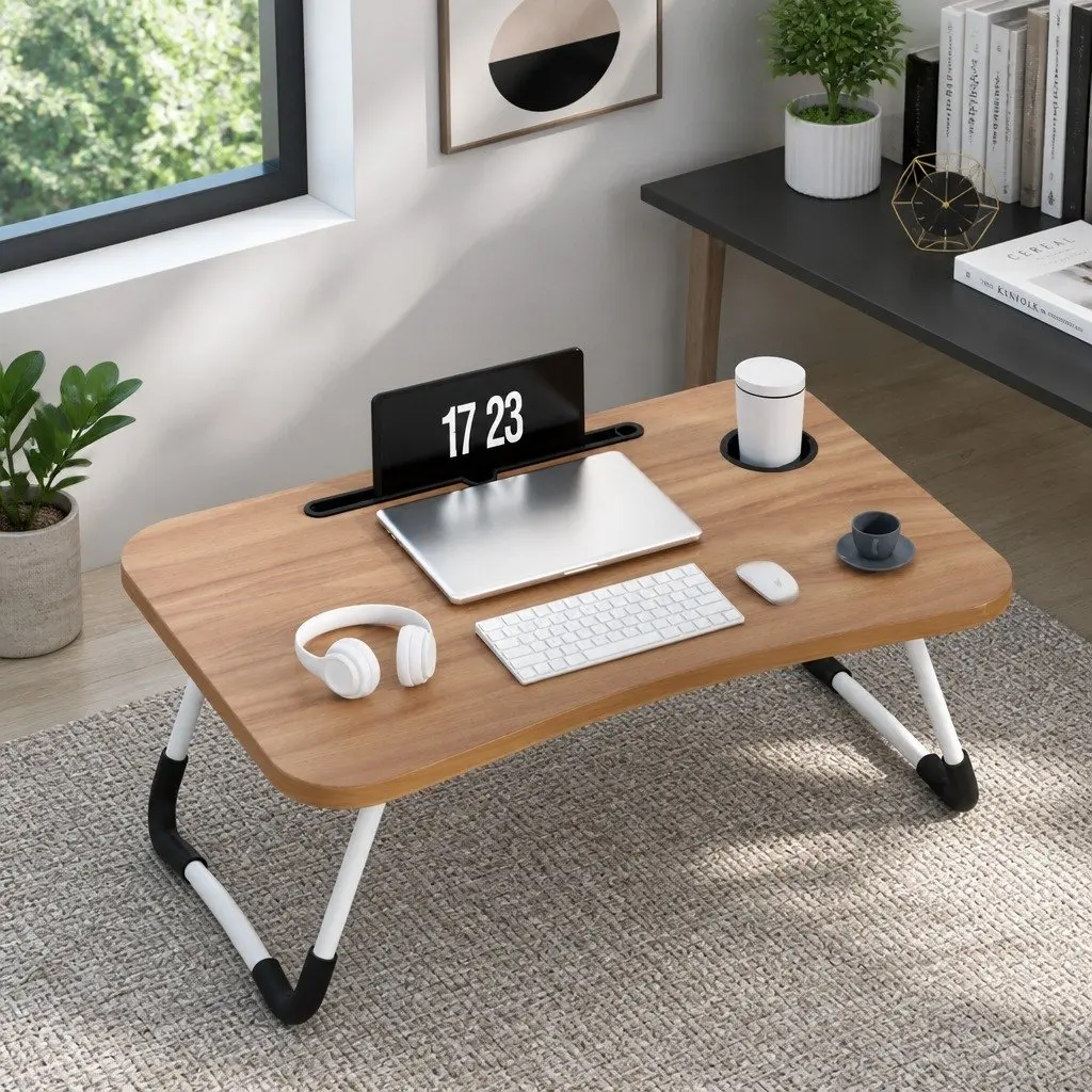 Laptop Desk Foldable Portable Adjustable 17 Inch Pine