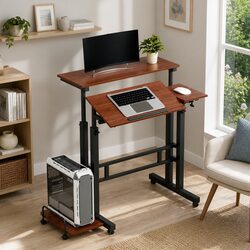 Adjustable Twin Laptop Desk for Versatile Workspaces