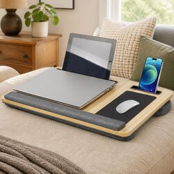 Portable Lap Desk with Integrated Accessories for Devices