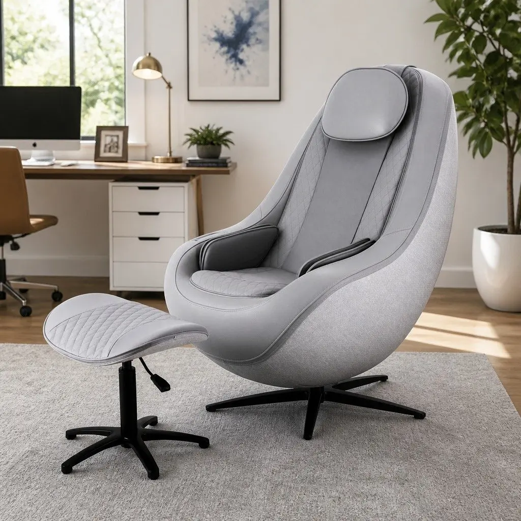 Massage Chair Electric Recliner 3D Roller Grey Home Spa