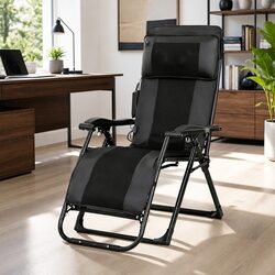 Black Electric Massage Chair with Adjustable Features