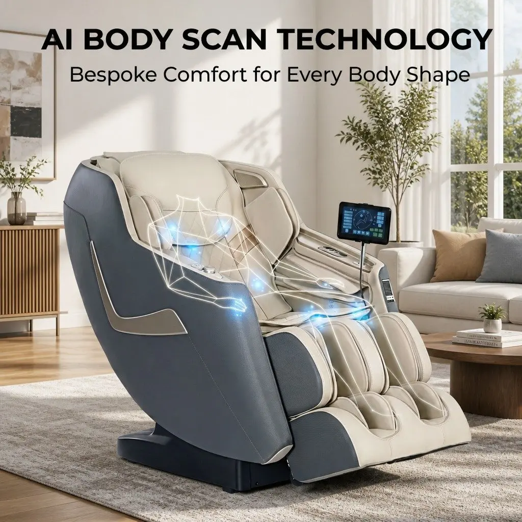 Massage Chair Electric Recliner 3D Full Body Therapeutic Grey