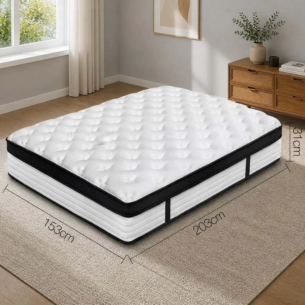 Queen Mattress Plush Euro Top 31cm White
