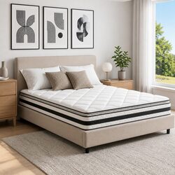 21cm Double Mattress with Medium-Firm Bonnell Spring Core