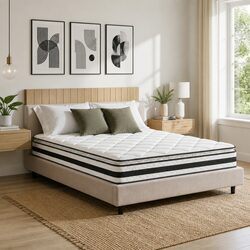 Queen Mattress 21cm with Bonnell Spring and Pillow Top
