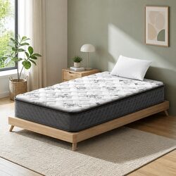 King Single Mattress 24cm Bonnell Springs Medium Firm Grey
