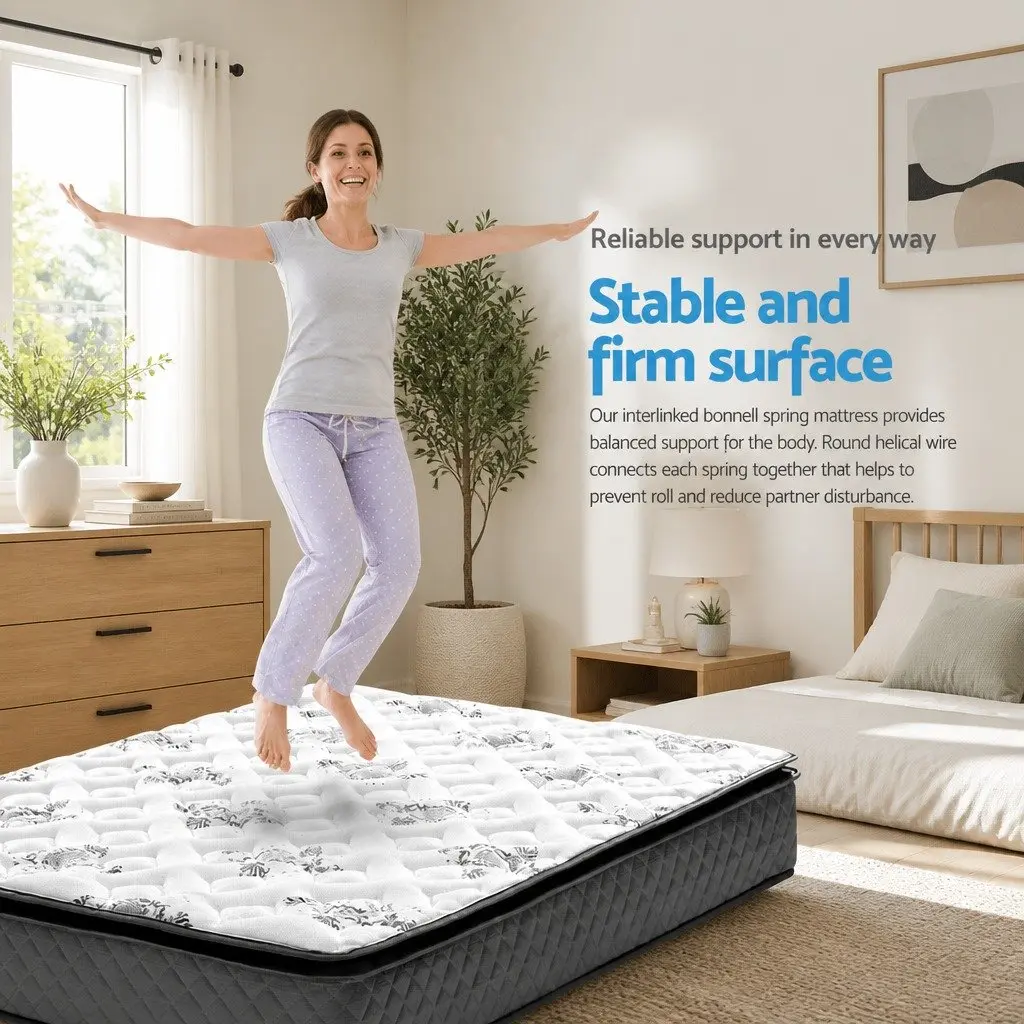 King Size Mattress 24cm with Quilted Pillow Top and Springs