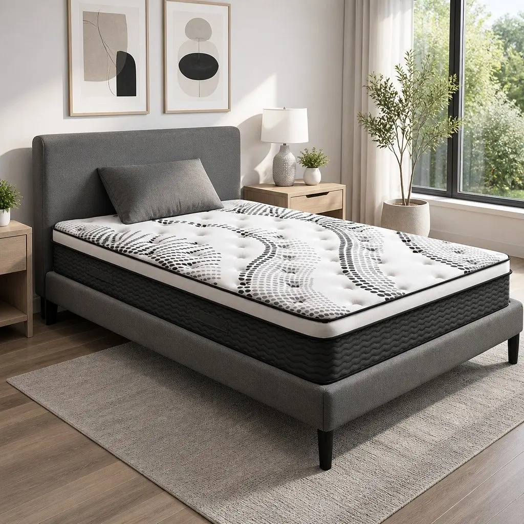 King Single Mattress Plush Medium Firmness 32cm Thick Euro Top White