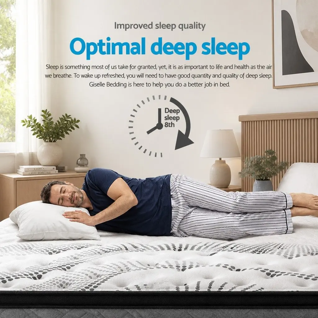 King Single Mattress Plush Medium Firmness 32cm Thick Euro Top White