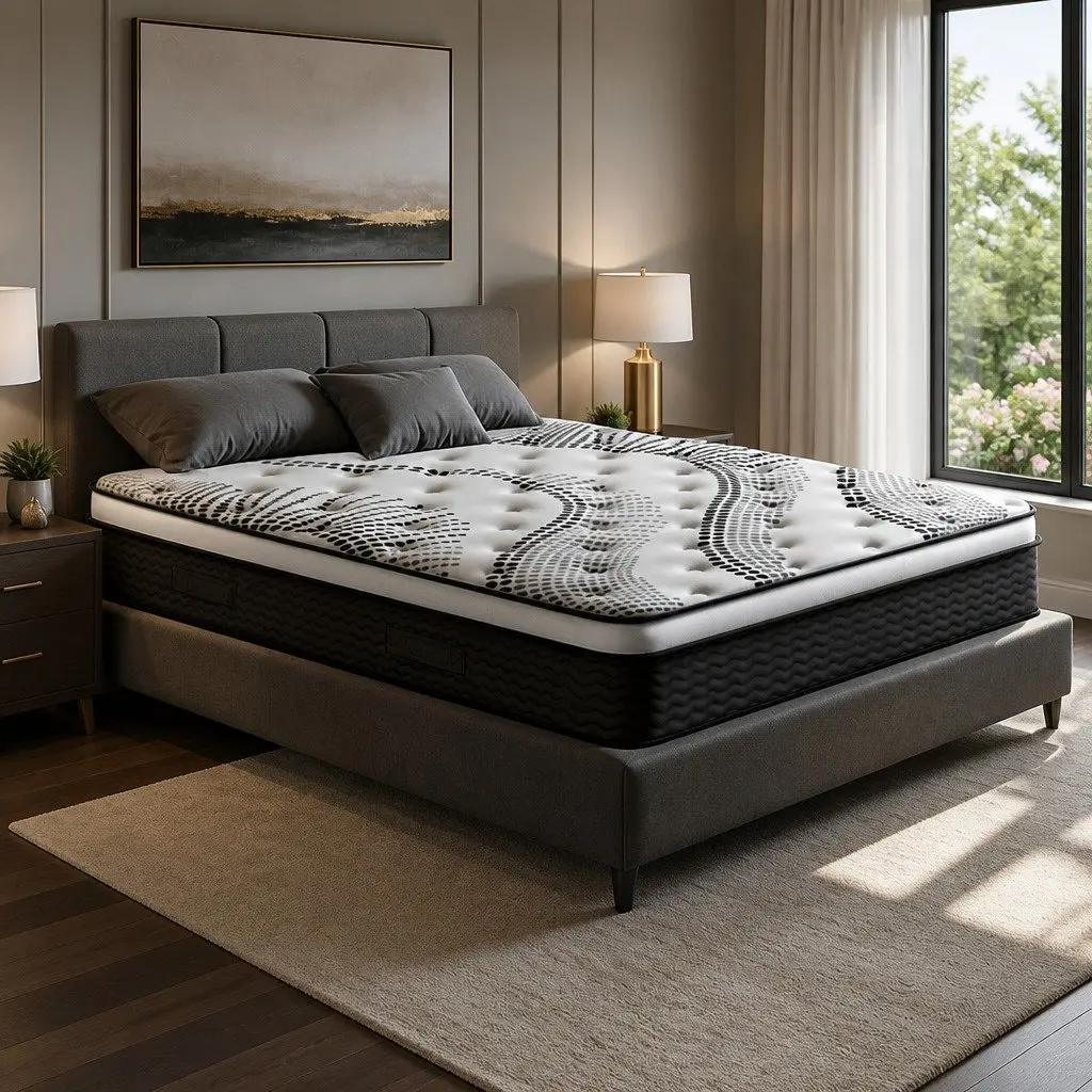 Queen Mattress Medium Firmness 32cm Euro Top Pocket Spring White