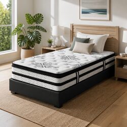 King Single Mattress with 34cm Euro Top Pocket Spring Support