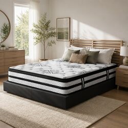 Queen Mattress 34cm Euro Top with Pocket Spring Support