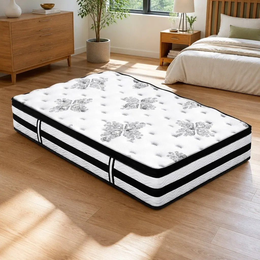 Single Mattress 34cm Euro Top Pocket Spring Medium Firm Support Bed Comfort
