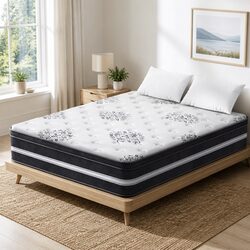 Queen Mattress 34cm Euro Top with Cool Gel Memory Foam