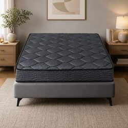 King Single Mattress 16cm Bonnell Spring Medium Firm Grey