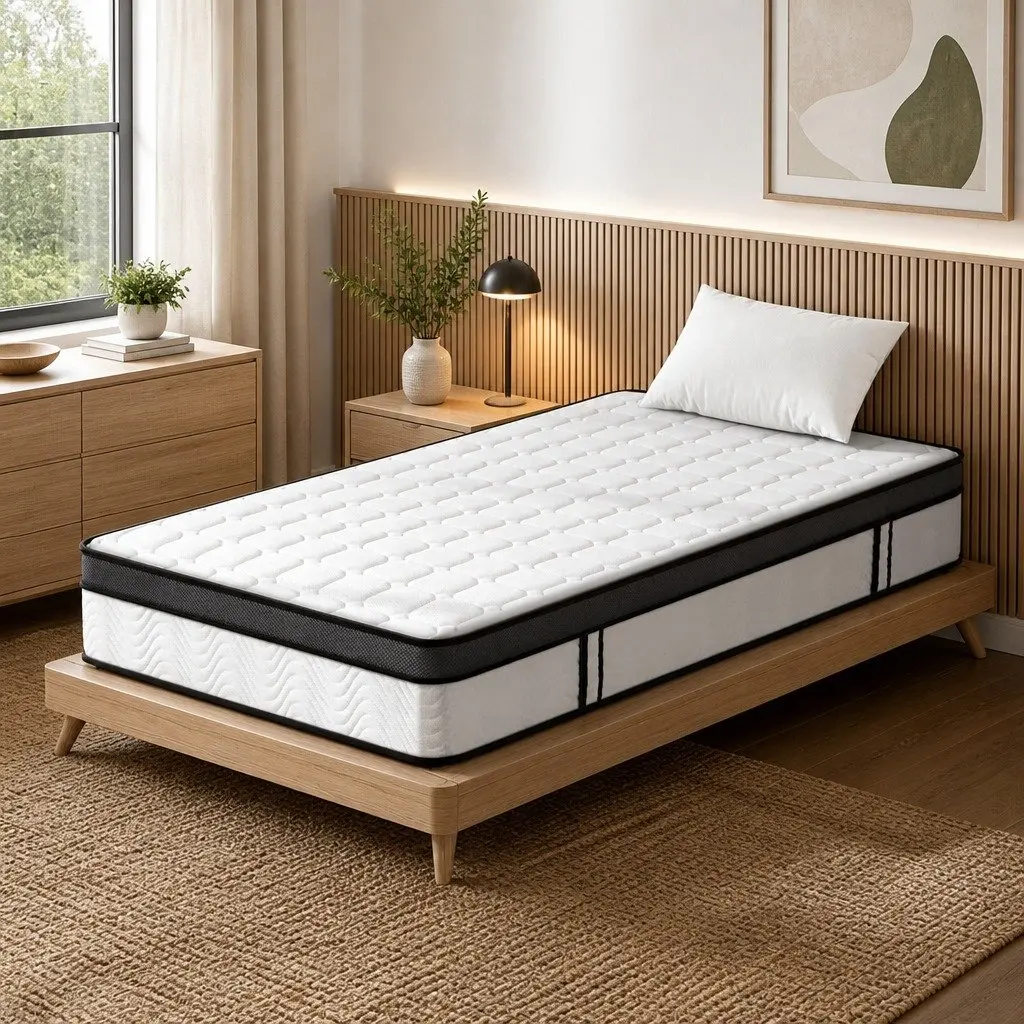 King Single Mattress Medium Firm 25cm Cool Gel Foam White
