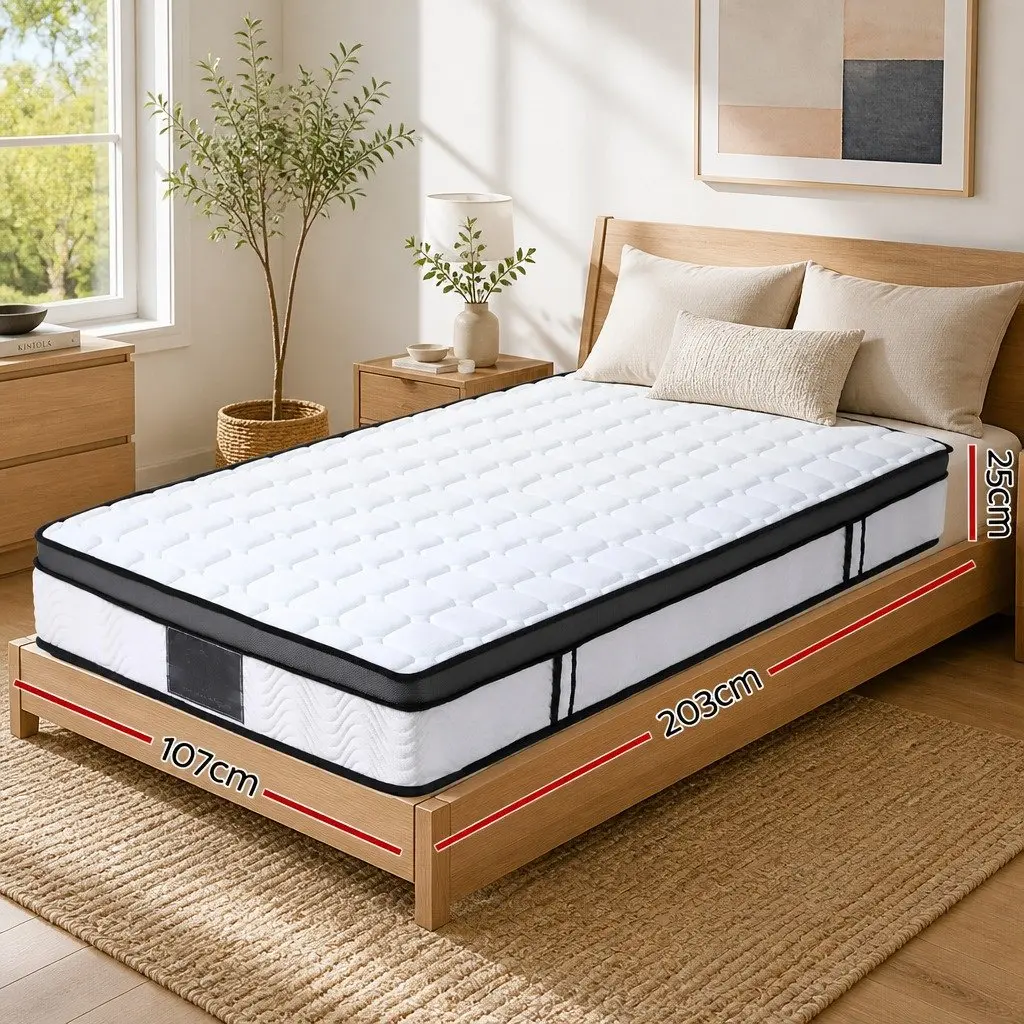 King Single Mattress Medium Firm 25cm Cool Gel Foam White