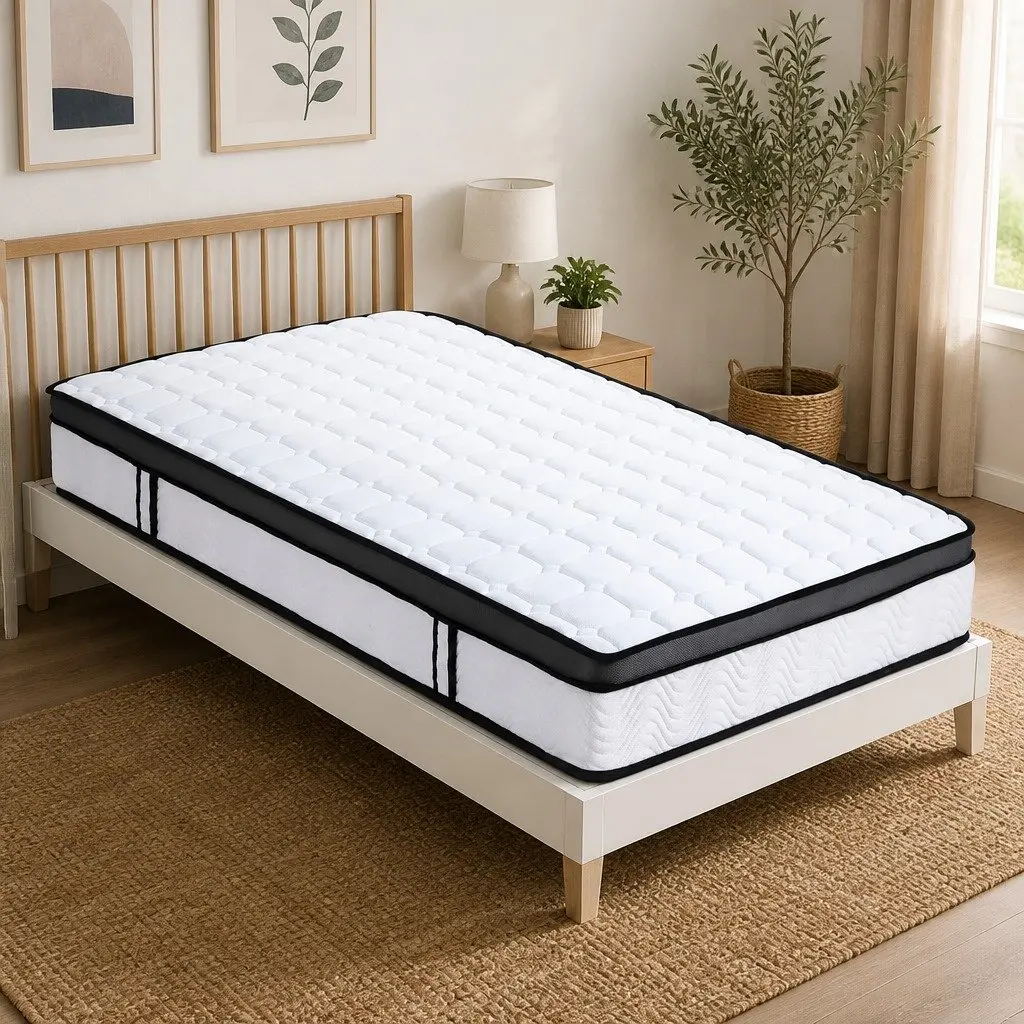 King Single Mattress Medium Firm 25cm Cool Gel Foam White