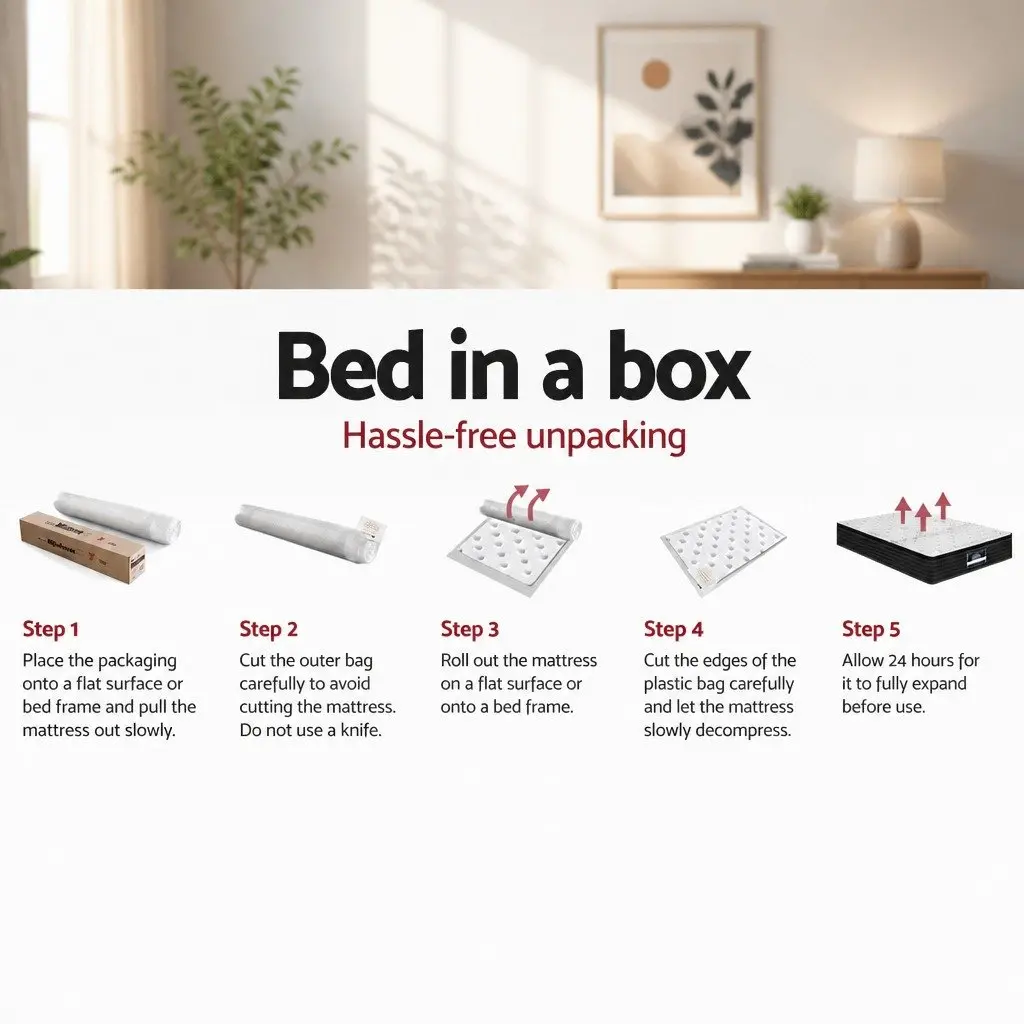 Queen Mattress Deep Hypoallergenic Extra Firm Support 32cm Pocket Spring