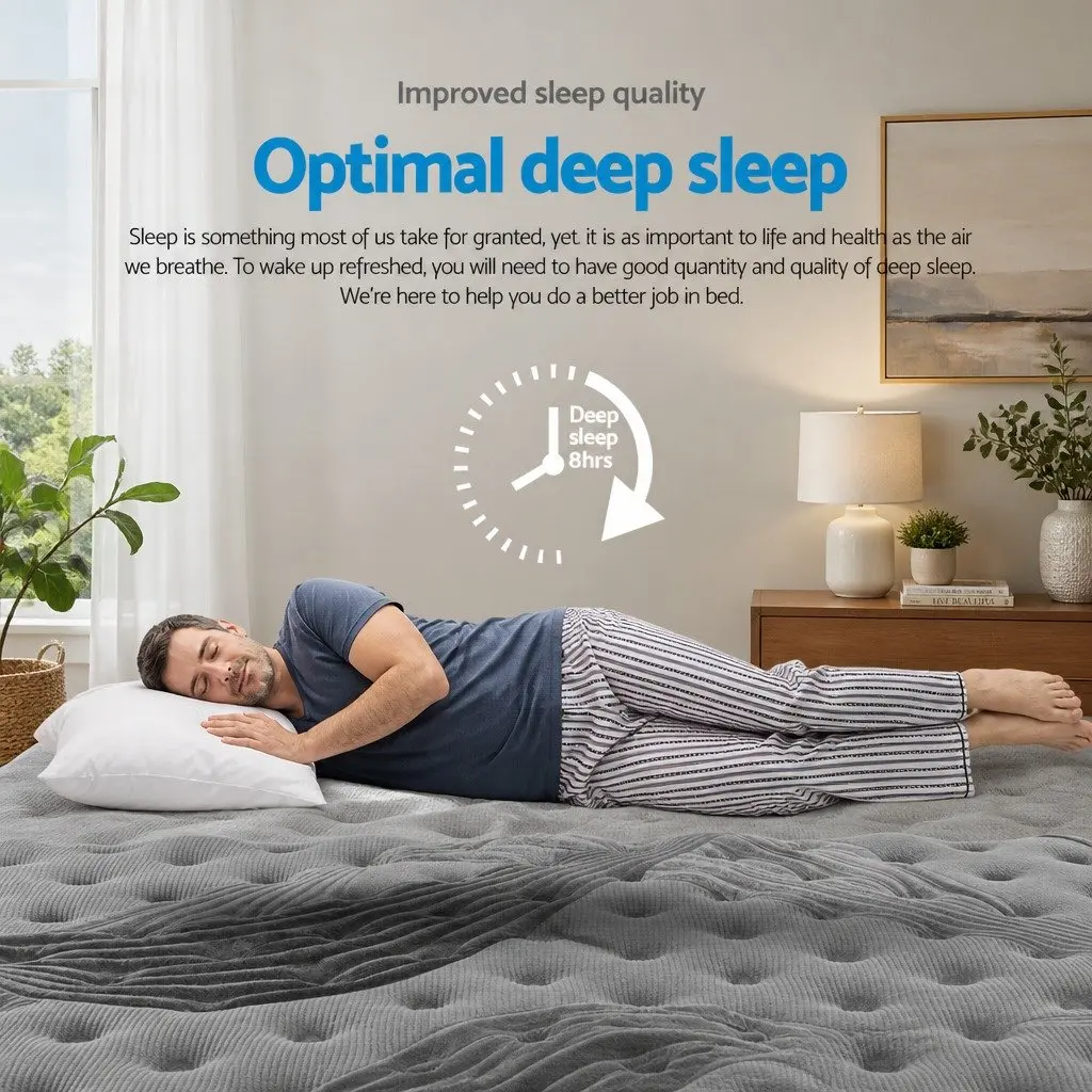Double Mattress Medium Firm 34cm Euro Top Grey