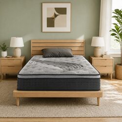 Grey King Single Euro Top Mattress, Medium-Firm Support