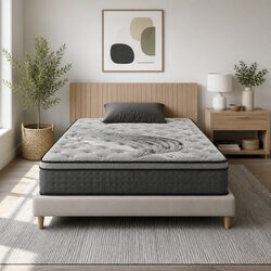 Chic Single Mattress 34cm Medium-Firm Pocket Spring Grey