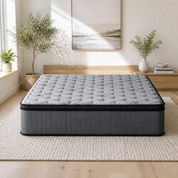 Grey King Size Mattress 34cm Medium-Firm Pocket Spring
