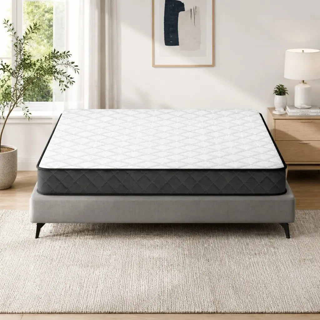 Queen Mattress Medium-Firm 16cm Bonnell Spring White