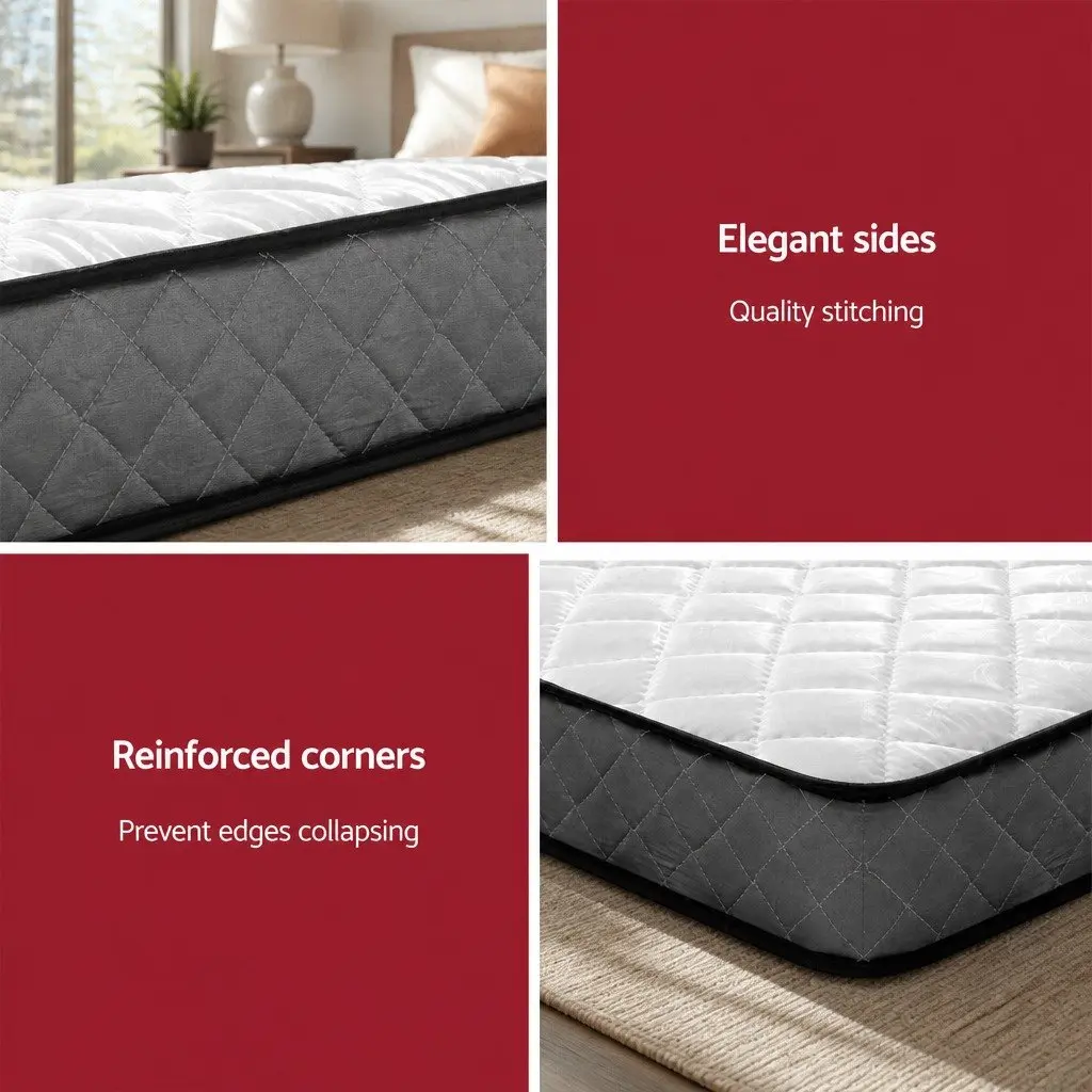 Queen Mattress Medium-Firm 16cm Bonnell Spring White