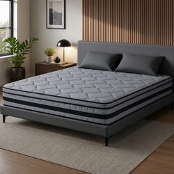 34cm Hybrid Pocket Spring Queen Mattress with Euro Top