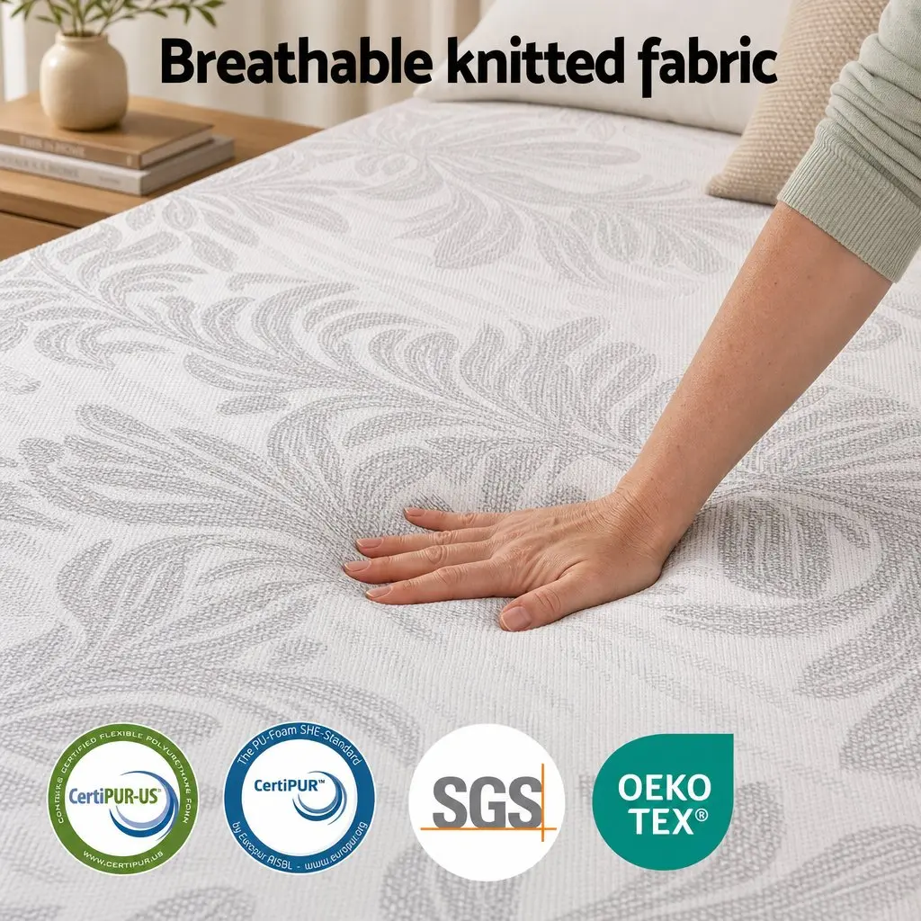 Double Mattress Adjustable Firmness 37cm Grey