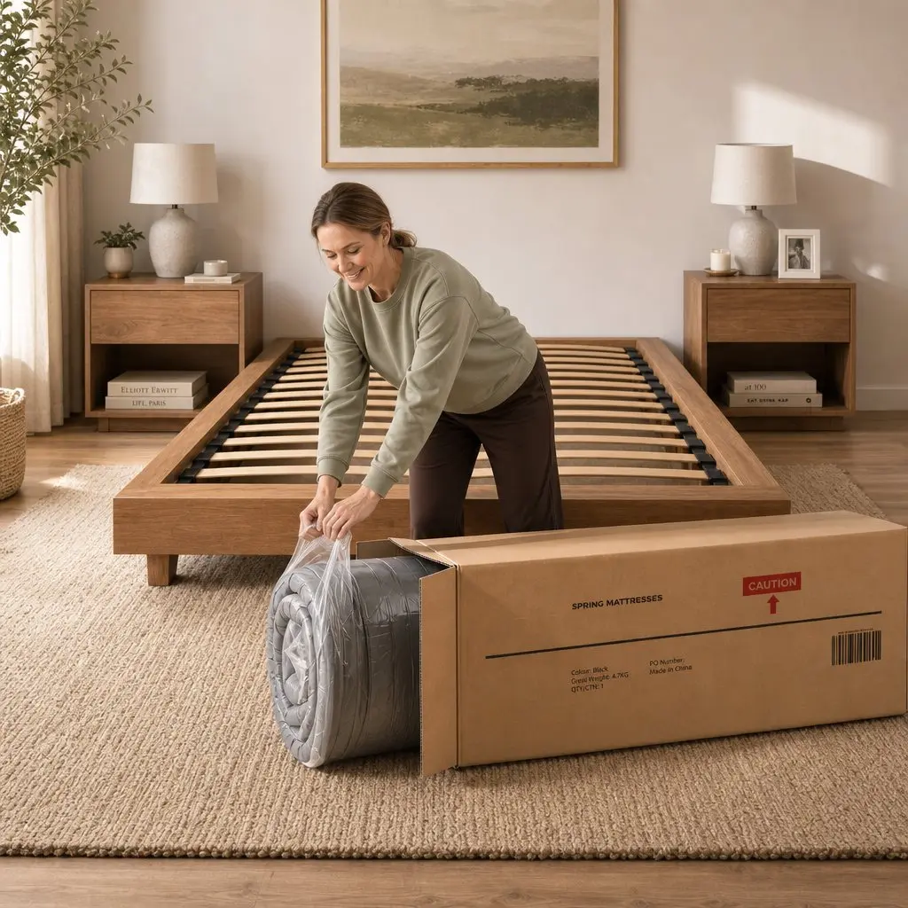 Double Mattress Adjustable Firmness 37cm Grey