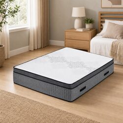 Queen Mattress 37cm Dual Zone Flippable Memory Foam Construction