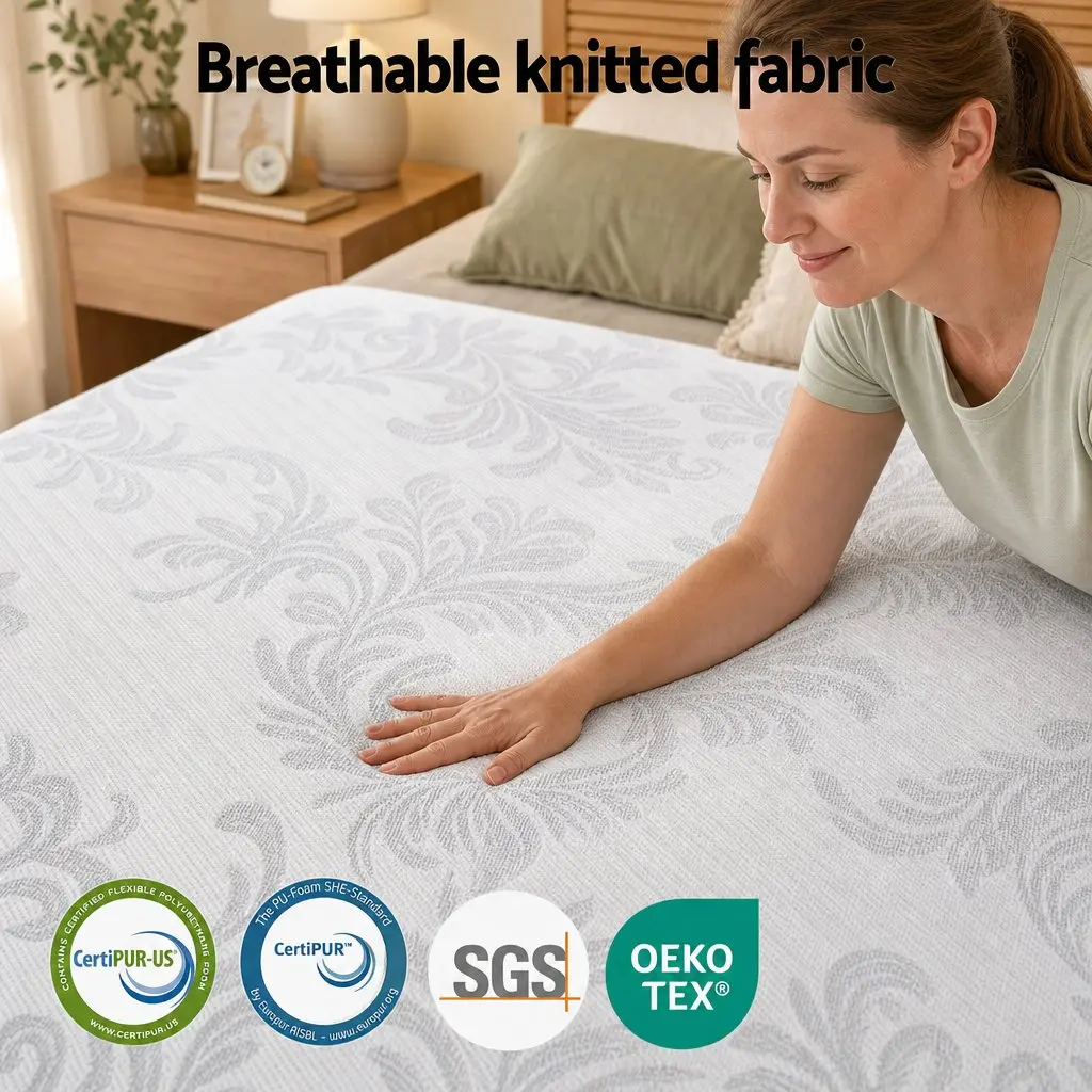 Queen Mattress Dual Zone Flippable Comfort 37cm White and Grey