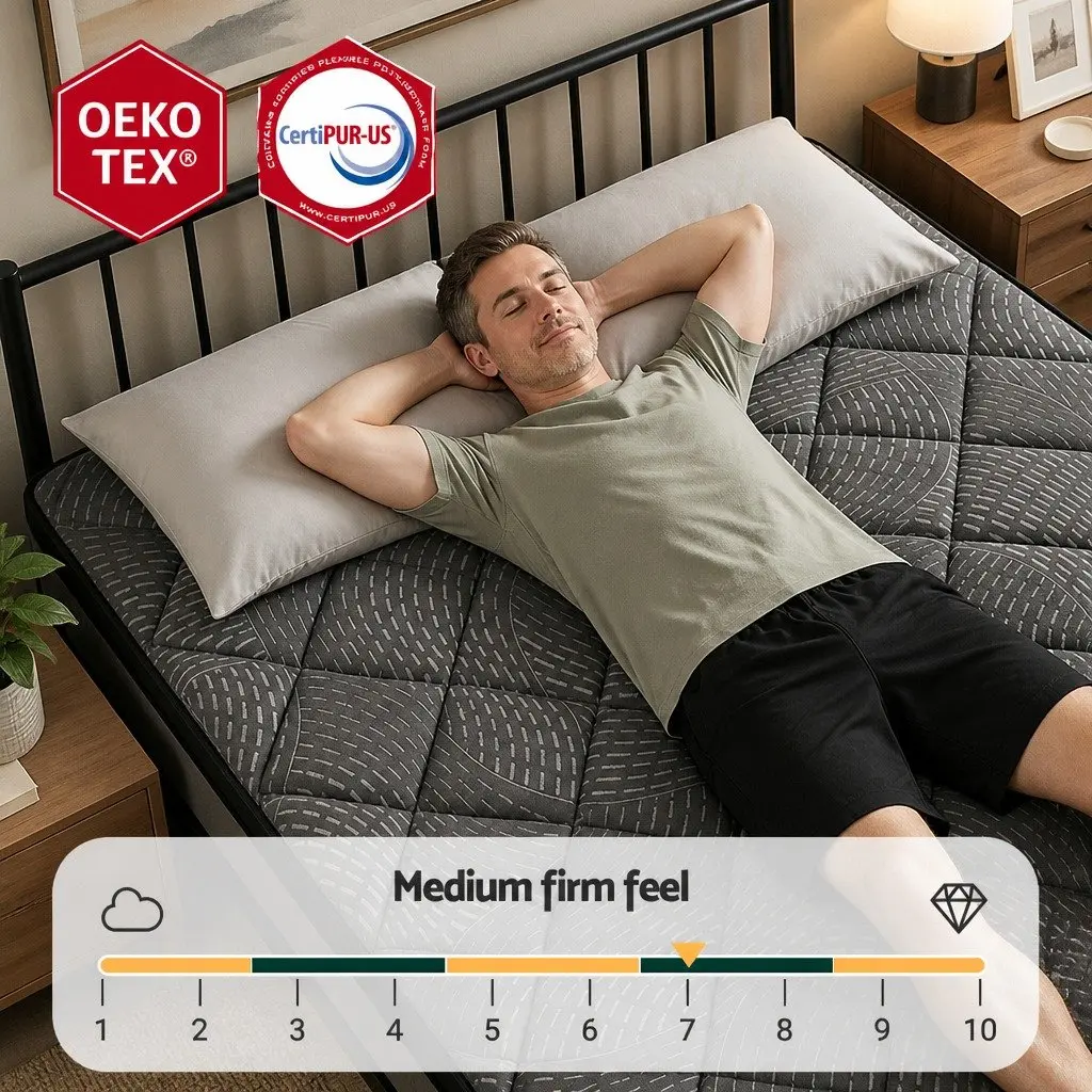 Double Mattress 25cm Pocket Spring Latex Euro Top Medium Firm Support Bed