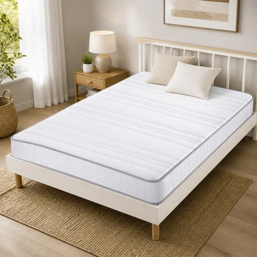 Double Mattress Medium Firm 20cm Egg-Crate Foam White
