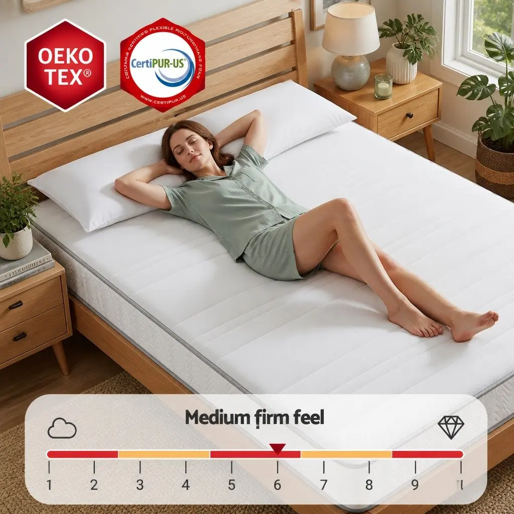 Double Mattress Medium Firm 20cm Egg-Crate Foam White