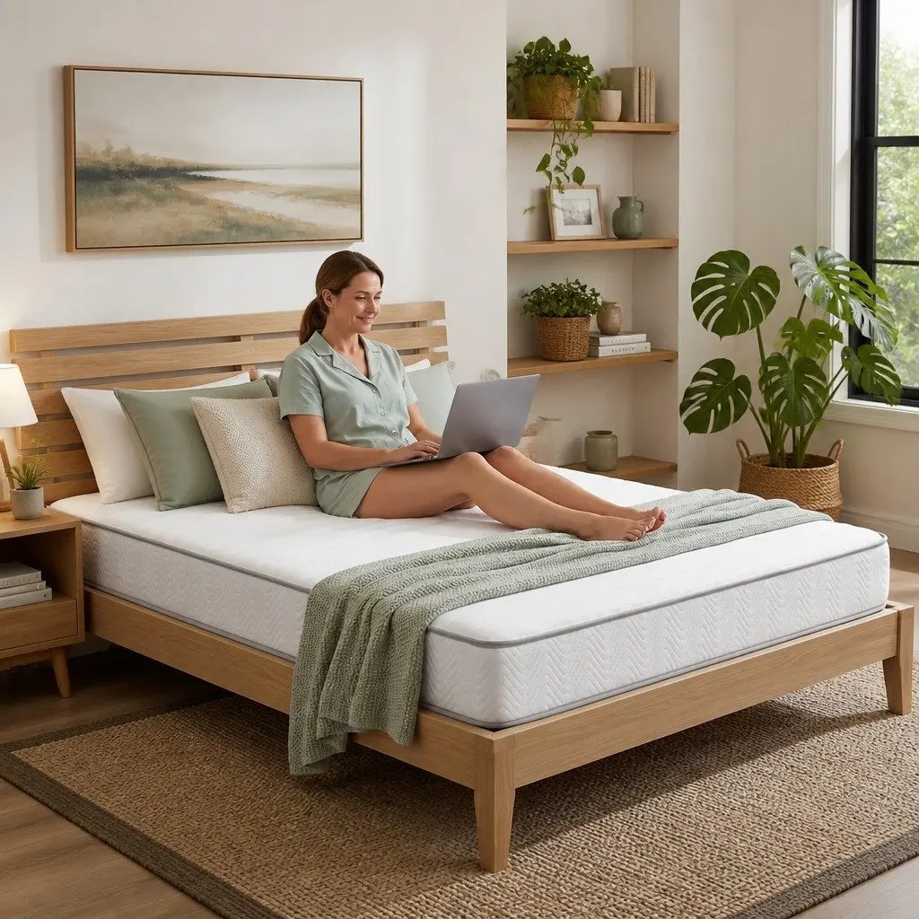 Double Mattress Medium Firm 20cm Egg-Crate Foam White