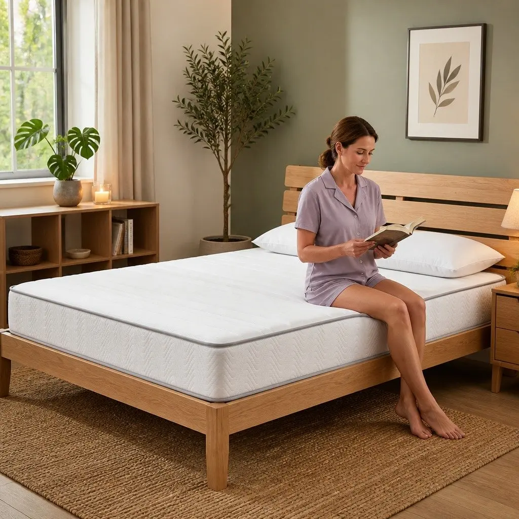 Double Mattress Medium Firm 20cm Egg-Crate Foam White