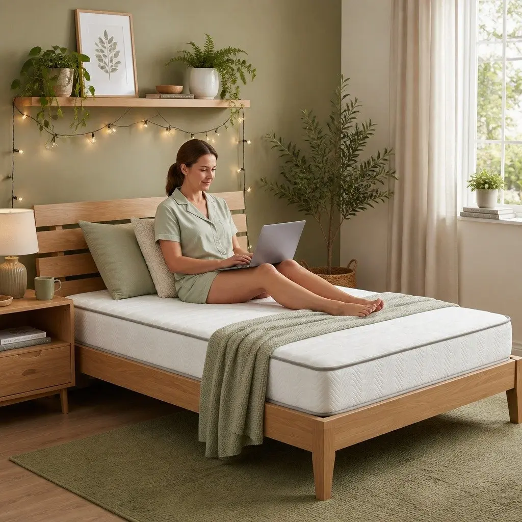 Single Mattress Medium Firm 20cm White Egg-Crate Foam Pocket Spring Tight Top