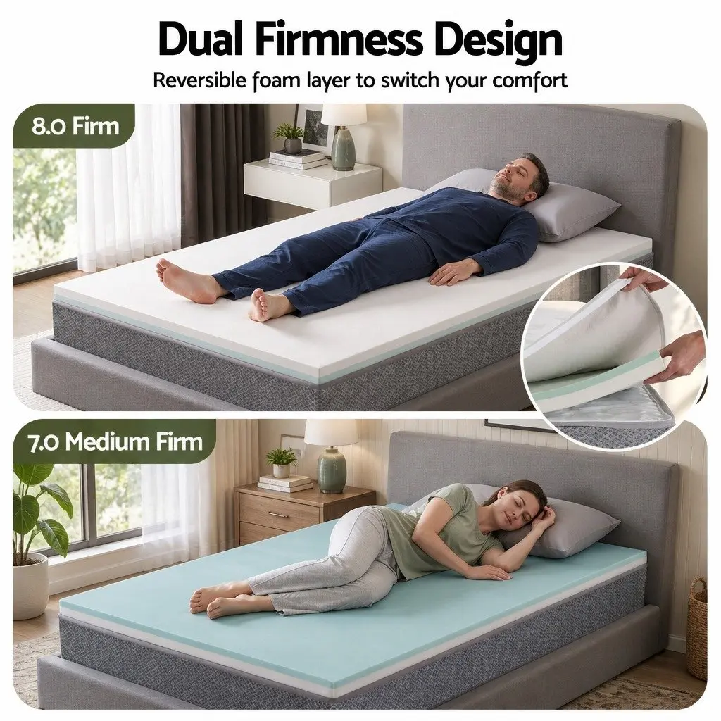King Single Mattress Medium Firm 23cm White and Grey
