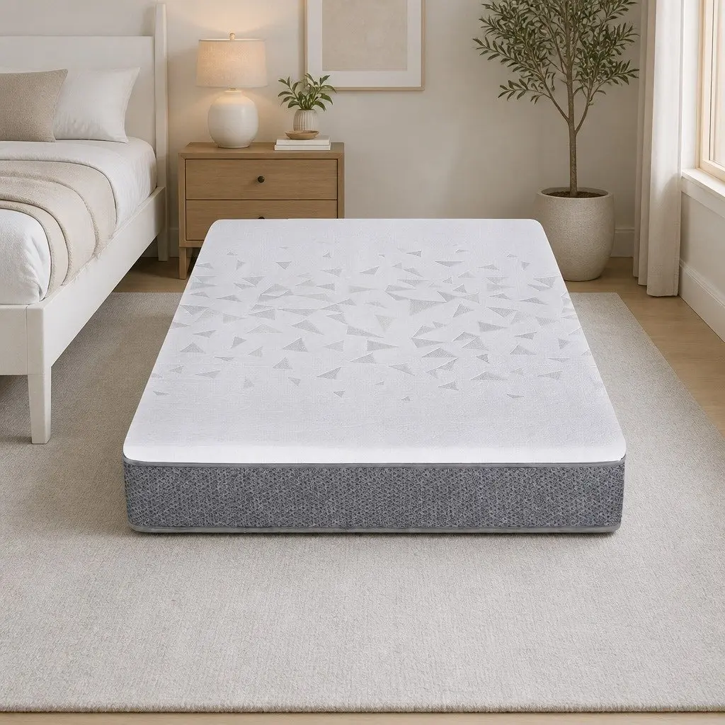King Single Mattress Medium Firm 23cm White and Grey