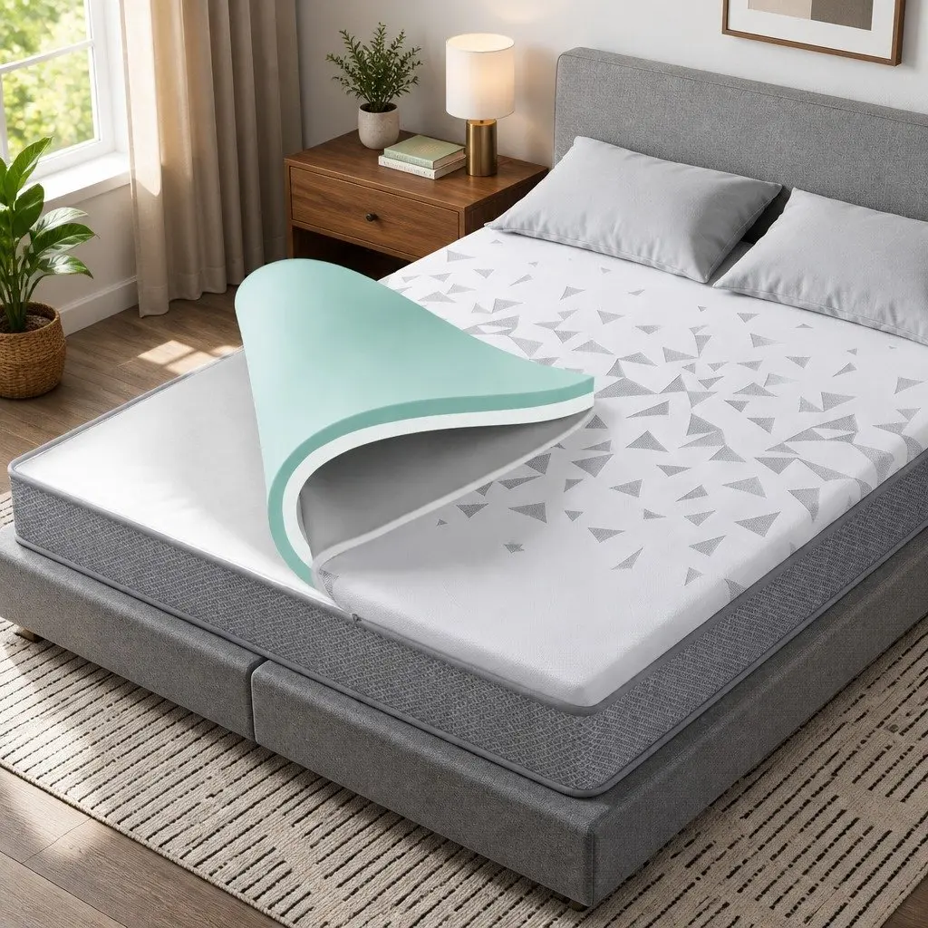 King Size Mattress Reversible Foam 23cm Medium Firm White and Grey
