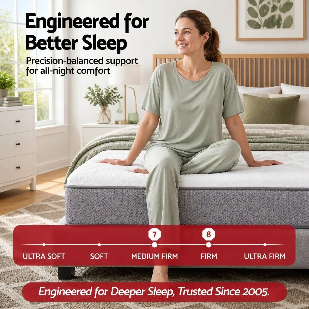 King Size Mattress Reversible Foam 23cm Medium Firm White and Grey