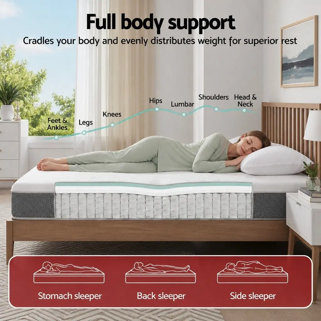King Size Mattress Reversible Foam 23cm Medium Firm White and Grey