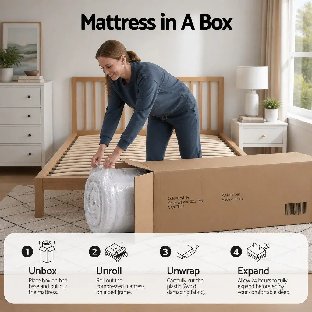 King Size Mattress Reversible Foam 23cm Medium Firm White and Grey